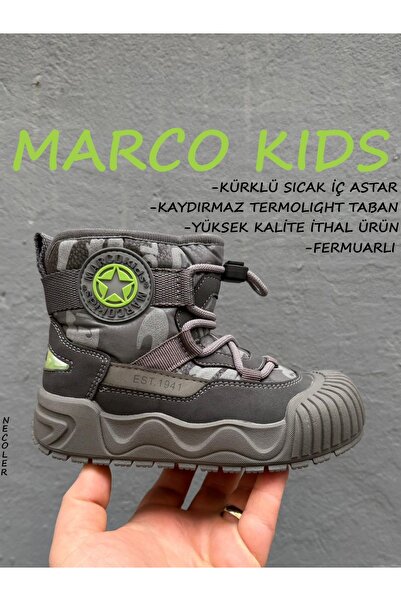 Marco Kids Fur Children's Snow Boots, Anti-Slip Soles, Water and Cold Resistant, Imported Product