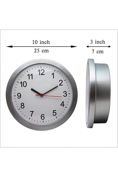 Generic 25.4 cm Wall Clock with Hidden Safe - Secret Internal Storage for Jewelry and Cash (Silver)