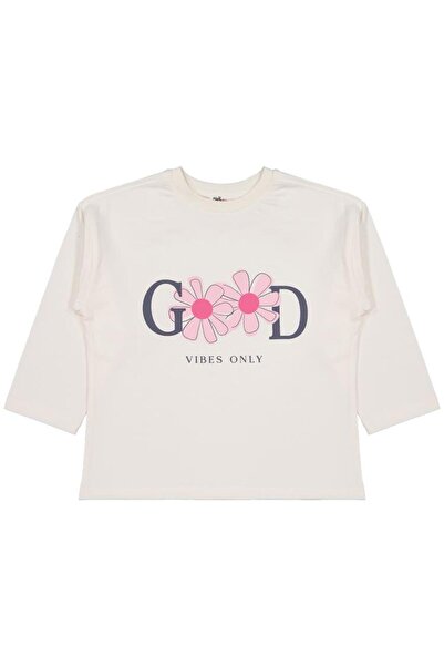 Civil Girls Good Printed 6-9 Years Old Sweatshirt - Ecru 8-9 Years Old