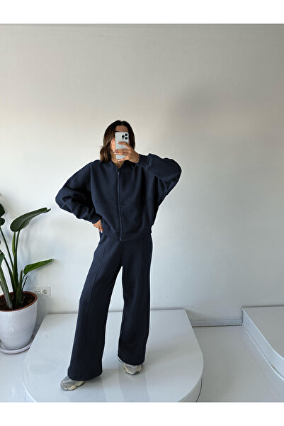 YAKAMEL ŽENSKA BOMBER JAKNA Visok struk Široke nogavice KOMPLET TRENERKE