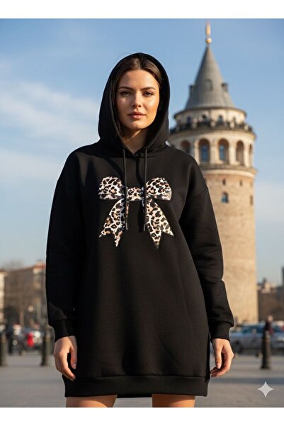 YILMAZBARMAZ Дамска суитшърт с леопардов принт