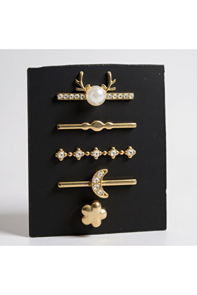 Gtech Set of 5 Charms for Garmin Forerunner 55 strap, metal, Model 8, Elegant design, Gold