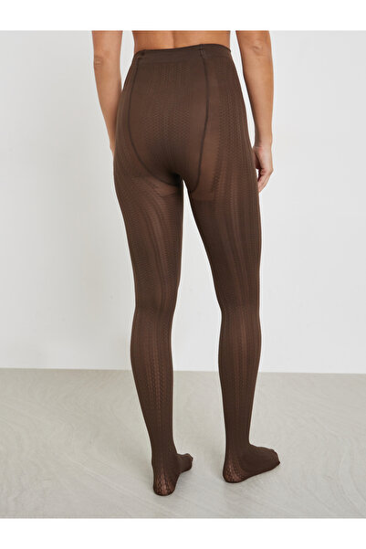 Styli Brown Diamond Pattern Stockings