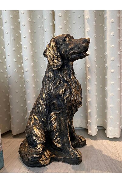 Mirsa Global Dekoratif Golden Köpek Biblo Avcı Köpeği Heykel