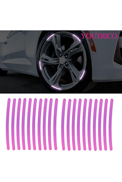 Youtrico 20 قطعة من زينة محور عجلة السيارة، عاكس ليلي متوهج - ملصق أمان للسيا...