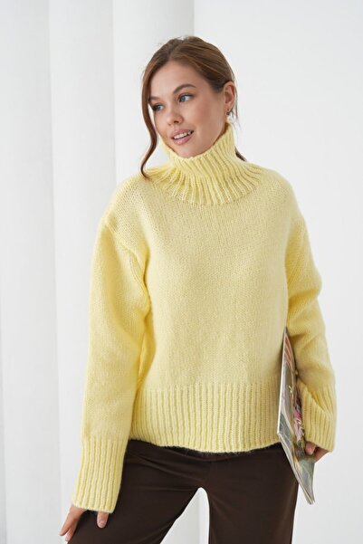 Miss Allos Women's High-Rise Soft Textured Knitwear Sweater