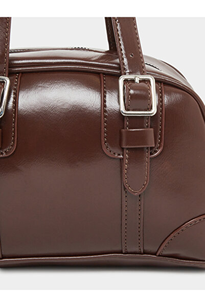 Styli Brown Belt Buckle Detail Bowling Bag