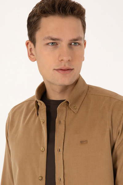 U.S. Polo Assn. Men's Mustard Long Sleeve Shirt 50315915-Vr151