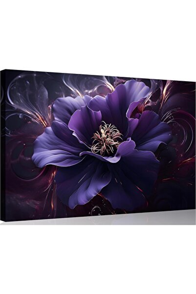Emoda home Trove Abstract Purple Flower Canvas Wall Art for Living Room (60x1...