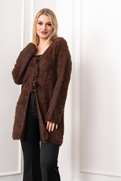 MissVina Softcloud Plush Lace-Up Cozy Cardigan