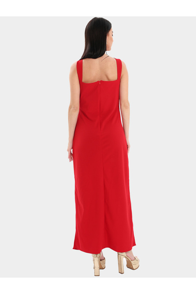 Elena by DStyle Red Sleeveless Bodycon Maxi Dress