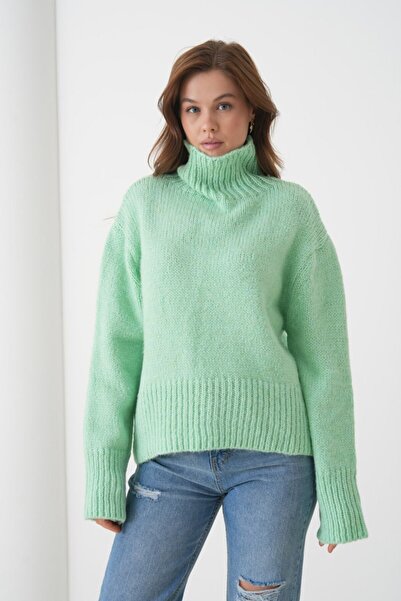 Miss Allos Women's High-Rise Soft Textured Knitwear Sweater