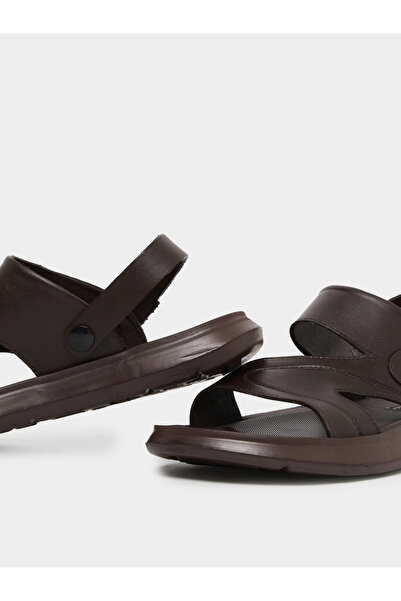 Styli Men Brown Easy-Fit Dual Strap Sandals