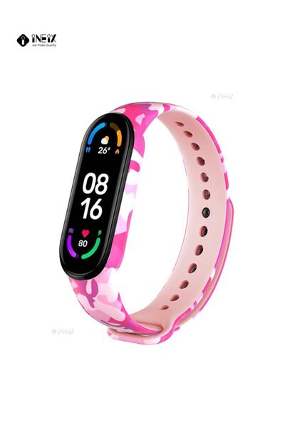 ineix سوار بديل من السيليكون الناعم والعصري لساعة شاومي مي باند 6 - متعدد الأ...