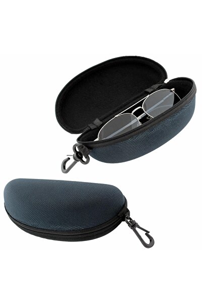 zola Glasses case, navy blue, universal, soft lining, 17x8x6 cm
