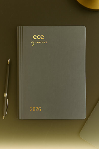 Ece Ajandası Marmaris 2026 12x16 Günlük Ajanda Çizgili Vizon