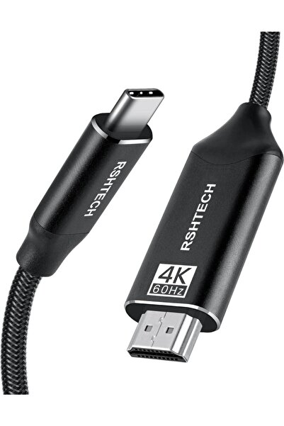 comse كابل USB C إلى HDMI بطول 1.8 متر 4K 60 هرتز من النوع C إلى كابل HDMI 4K 60 هرتز كابل مجدول