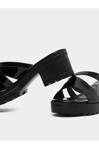 Styli Cross Strap Block Heel Sandals