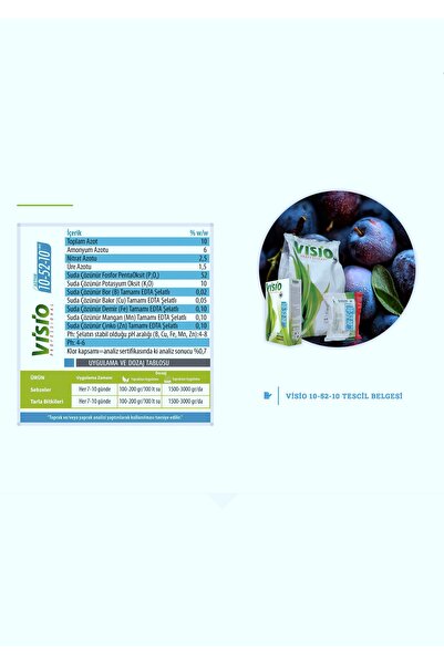 ERA GRUP Visio 10-52-10 Npk Azot, Fosfor, Potasyum Bor, Demir, Mangan, Bakır, Çinko Içerikli Gübre 5kg