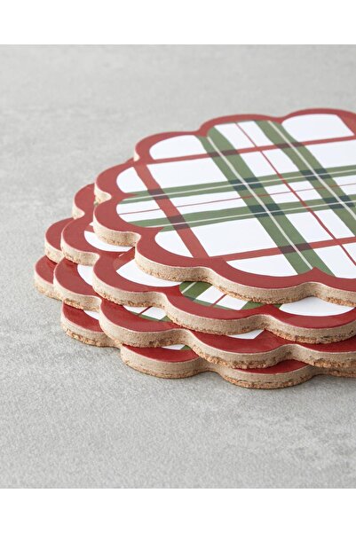 English Home Hollyberry Wooden 4-Piece Coaster Set 11 cm Colorful (13.11.2025)