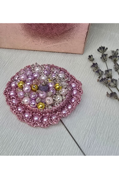 Handmade Broșă – Royal Pearl Bloom