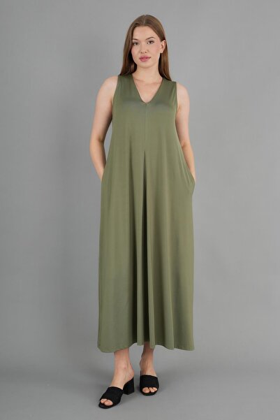 ALEXANDERGARDI V-Neck Pocket Detailed Maxi Dress