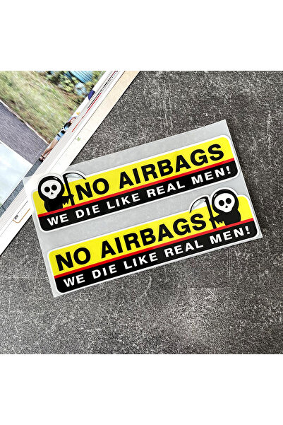 Choice1 Pair B 2PCS NO AIRBAGS We Die Like Real Men Funny Car Motorcycle Deca...
