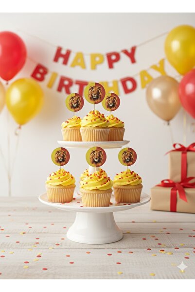 partylady 8 Pieces Yellow and Red Fan-Themed Toothpick Set / Treat Decoration...