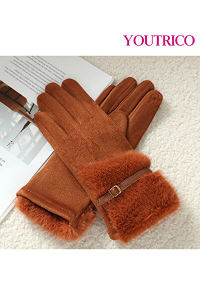 Youtrico Women's Suede Touchscreen Gloves -Thermal-Lined Winter Wear