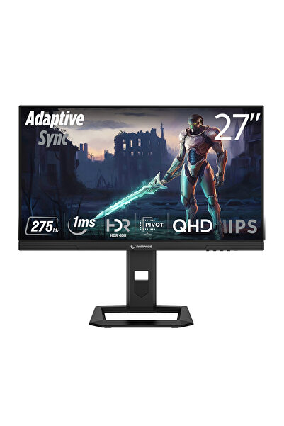 Rampage SLICE SL27F275Q 27 275Hz 1ms Fast IPS QHD HDR400 Pivot Siyah Flat Oyuncu Monitörü