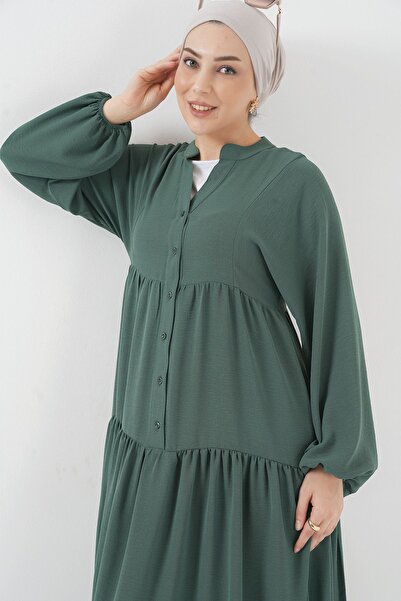 Hiccup Μάξι φόρεμα BDART με λαιμόκοψη σε σχήμα V με κουμπιά και χαλαρή εφαρμογή