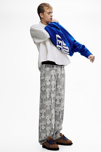 Pull & Bear Desenli baggy jogger jean