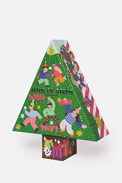 Hype of Steps Парти дърво - комплект от 7 коледни чорапи