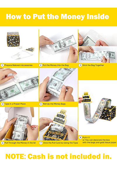 DMYRDH Birthday Money Box for Cash Gift Pull Out Surprise Gift Boxes DIY Kit for Birthday Party Favor Funny