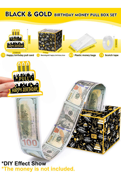 DMYRDH Birthday Money Box for Cash Gift Pull Out Surprise Gift Boxes DIY Kit for Birthday Party Favor Funny