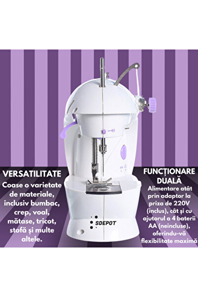 SDEPOT Sewing machine, SDEPOT, accessories included, portable, 4 In 1, white