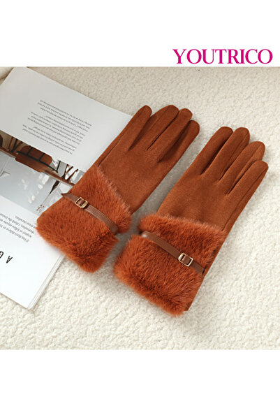 Youtrico Women's Suede Touchscreen Gloves -Thermal-Lined Winter Wear