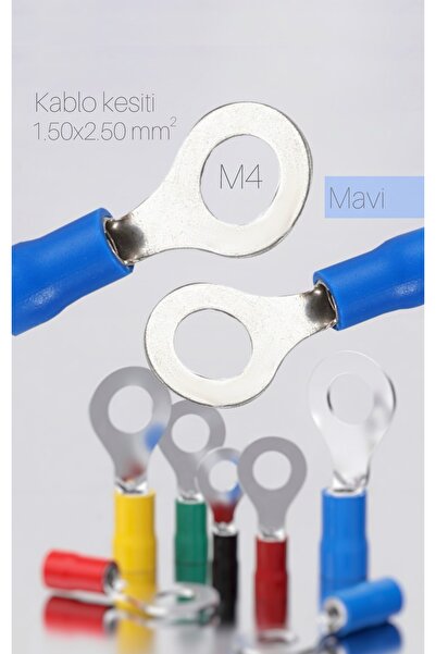 Nexo 1,50x2,5mm2 M4 İzoleli Yuvarlak Kablo Pabucu (100 Adet)