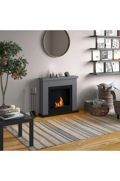tagu Frode Solid Grey FreeFlame bioethanol fireplace