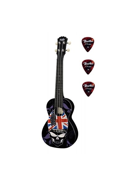Korala PUC3004 – Ukulele concert, policarbonat, 61 cm, set cu 3 pene