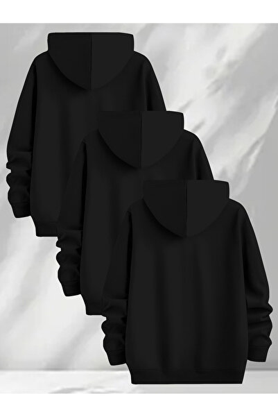 uyguntarz Multi-Colored Printed Hooded Sweatshirt 3-Pack Deal