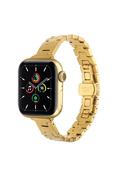 Alan Tech حزام ساعة معدني متوافق مع Watch 7 مقاس 41 ملم ALT KRD-150 - ذهبي