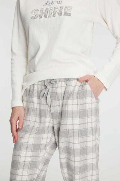 ARONA Mdb Anıl Long Sleeve Cotton Winter Pajama Set