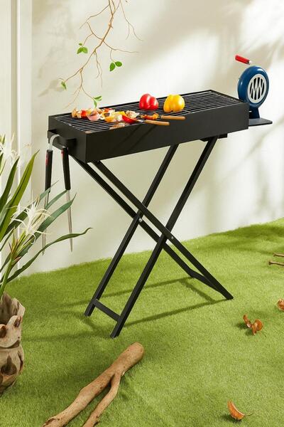 HOME AURAA شواية فحم قابلة للطي ومتينة 80×30 سم