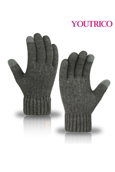 Youtrico قفازات صوف الألبكة للشاشة التي تعمل باللمس - دفء شتوي للجنسين