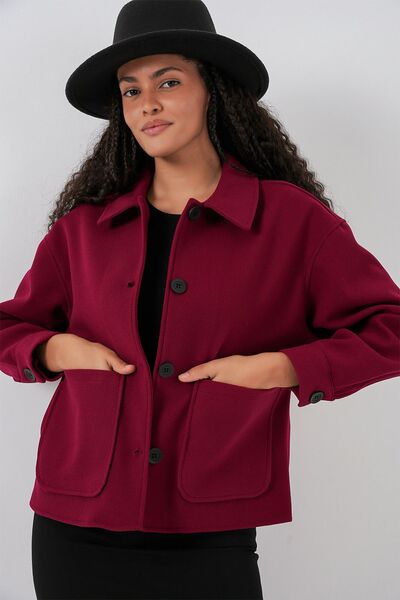 Hiccup Bdart Buttoned Pocket Short Cashmere Jacket