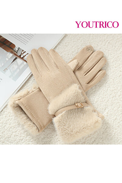 Youtrico Women's Suede Touchscreen Gloves -Thermal-Lined Winter Wear