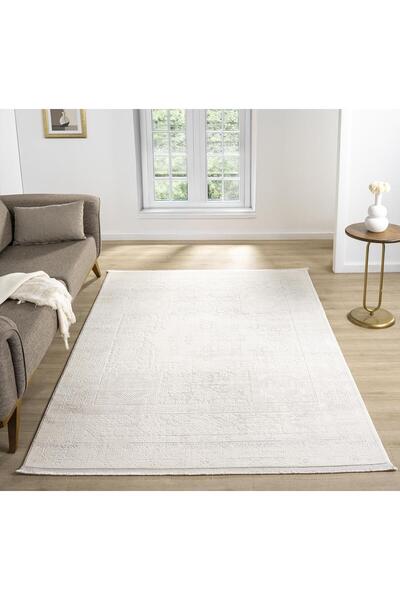 Turkrugs Smart Serisi Minimalist Krem Modern Halı - Sade ve Şık Tasarım | Türkeri Halı