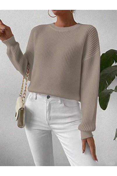 FAVORİST Tri̇ko Knitted O Oversized Crew Neck Sweater Btk