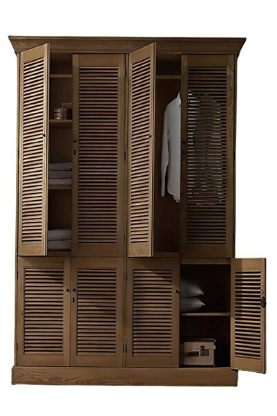 Bamena Wood Privet Ahşap Gardrop